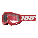 Goggle Para Motociclista Accuri 2 Clear 50221-802-01 Con Lente Red Y Armazón Rojo - Talle Unitalla