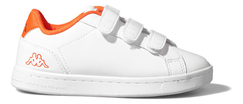 Zapatillas Kappa Logo Galter 5 Velcro Blanco Naranja Niño