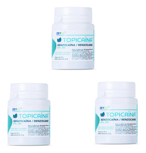 Topicaína Benzocaína 20% Frasco 30g - Zeyco 3 Piezas | Envío gratis