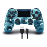 Control Joystick Compatible Ps4 Pc Celular Azul Camu + Usb