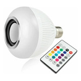 Lampada Musical Caixa Som Bluetooth Led Rgb Com Controle E27