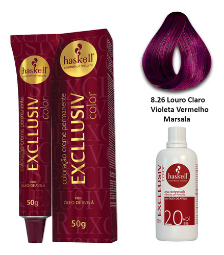 Coloração Haskell Excllusiv Color - 8.26 Louro Claro Violeta