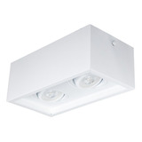 Spot Luminária De Teto Sobrepor Duplo Recuado Cor Branco 110v/220v