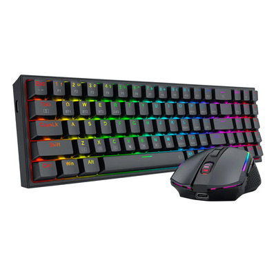 Combo Redragon 2 En 1 Pollux + Trident S136 Black Teclado Negro Idioma Ingles | Envío gratis