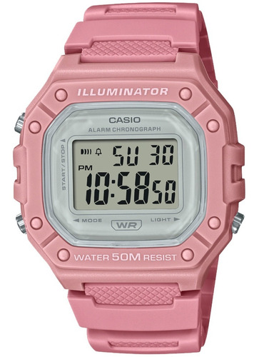 Reloj Casio W 218hc Rosa Alarma Cronometro Sumergible 50m