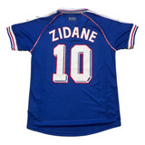 Jersey Francia 10 Zidane 1998 Mundial Versión Retro 