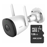 Imou Camara Bullet Wifi De 4 Megapixeles F42n-plus-128 Con Microsd 128gb Y Letrero Disuasivo H.265 Detección De Humanos 2.8 Mm Microfono Integrado Ip67 Ir 30m F42n Notificaciones De Alarmas 