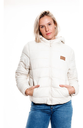 Campera Mujer Inflable Con Piel Bariloche 702