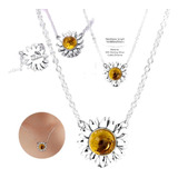  Hermoso Collar De Plata 925 Moda Mujer Girasol 