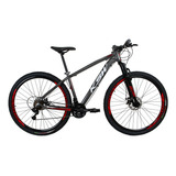 Bicicleta Aro 29 Ksw Xlt 2019 Alum Câmbios Shimano 21v Disco Cor Grafite/vermelho Tamanho Do Quadro 15