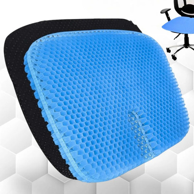 Cojin Gel Silicon Silla Ergonomico Casa Auto Oficina Panal Color Azul Diseño Tela Lisa Antideslizante Lavable | MercadoLibre