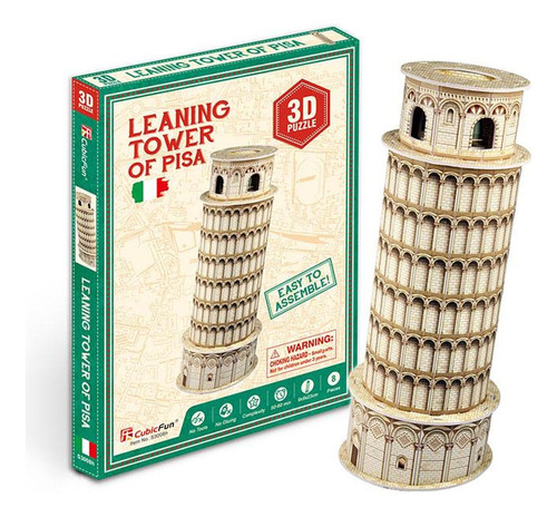 Italia Torre De Pisa Miniatura Armable Puzzle 3d 8 Piezas