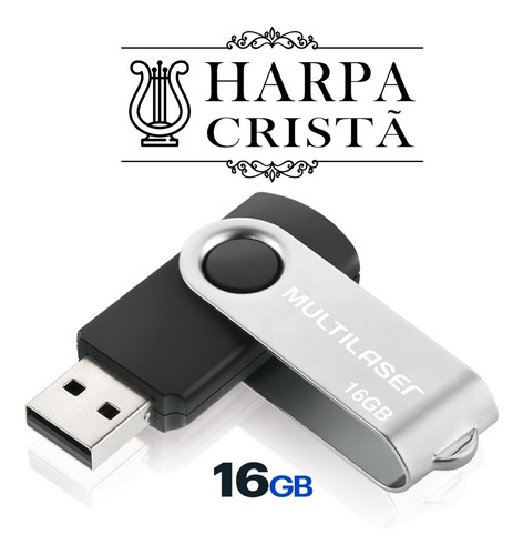 Harpa Cristã Completa  640 Hinos Pendrive Twist 16gb