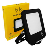 Refletor Projetor Led Slim Preto 20w Bivolt Quente 3000k Cor Da Luz Branco-quente