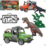 Kit 2 Jeep Expedição Jurassic Park Dinossauros Som E Luz