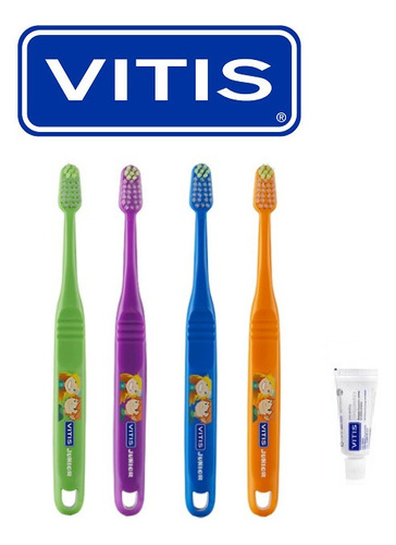 Cepillos Vitis Junior + Mini Pasta Pack X10 Unidades