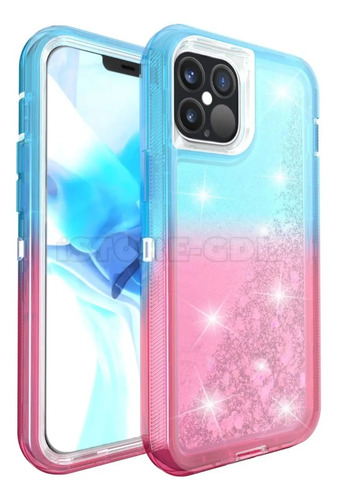 Mica + Protector Uso Rudo Agua Líquido Brillo Para iPhone