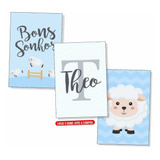 3 Placas Quadros Decoração Quarto Menino Bebe Bons Sonhos 