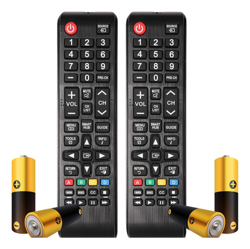 Kit 2 Controle Remoto Para Tv Samsung Smart Hub Universal 