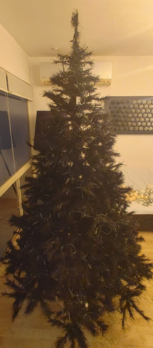 Arbol De Navidad Artificial Negro Usado 2.2 X 1.5 M Aprox