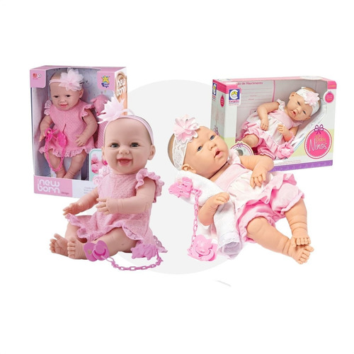 Boneca Bebe Reborn Ninos + Bebe Dengo Fecha O Olho