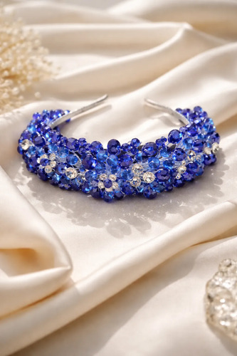 Diadema De Pedreria Hecha Artesanalmente A Mano Cristal Real