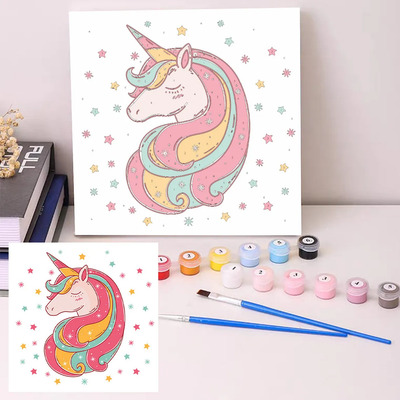 Kit De Pintura Por Números Sangni Niños Y Adultos 20x20cm Color Multicolor 2 Armazón Madera | Meses sin interés