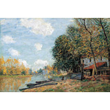 Lienzo Canvas Arte Impresionismo Bancos Río Alfred Sisley