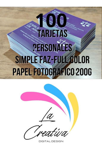 Tarjetas Personales.simple Faz-full Color X100u.lanus Este