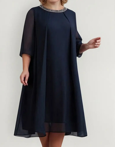 Vestido De Mujer Talla Grande Lentejuelas Corto Midi Cóctel