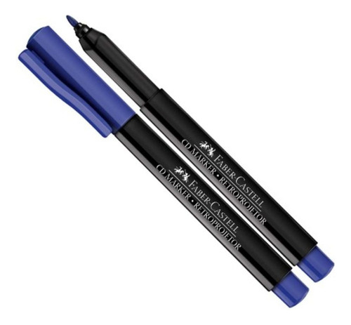 Caneta Retro Azul Cdretro/azzf Faber Castell Caixa 12 Un