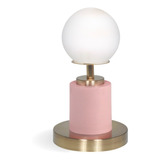Velador Vintage Globo - Lámpara De Escritorio/mesa De Luz Color De La Estructura Ve220 Bronce Rosa