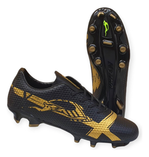 Tenis Futbol Tacos Tachones Union Negro Oro 3000 Resistente