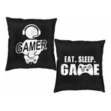 Gamer Pillow Cover Eat Sleep Game Room Accesorios Y Dec...
