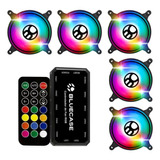 Kit Controladora 6 Pinos + 5 Coolers Fan Argb Led Blue Case