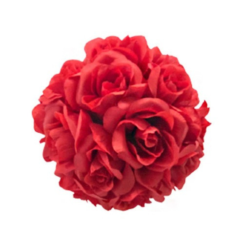 Bola Buchinho Flores Rosa Artificiais Rosas 21cm Vermelha