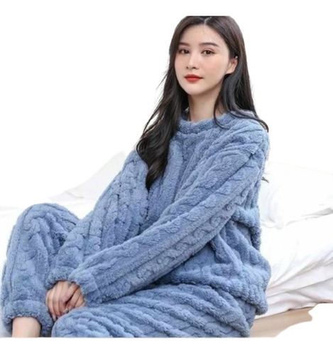 Pijama De Mujer Polar Trenzado  Invierno 