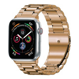 Pulseira Aço Inoxidável Para Apple Watch Ultra 49m 45m 44mm Cor Rosê Gold