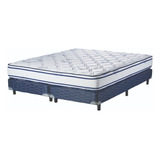 Sommier Suavestar Espuma Atmosphere King De 200cmx180cm  Azul Y Blanco Con Base Dividida