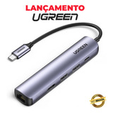 Ugreen Hub Adaptador Multiportas 5 Em 1 Interface Usb Tipo C