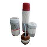 Set Matero Completo Termo 1 L Yerbera Azucarera Mate Madera