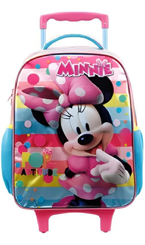 Mochila Rodinhas G Escolar Minnie Colorido Pop Xeryus 11440