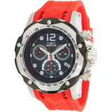 Relógio Masculino Invicta Speedway Modelo 33934 - Autódromo Correia Vermelho Bisel Prateado Fundo Preto