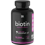 Biotina 10000 Mcg Con Aceite De Coco Organico 120 Cap
