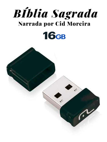 Bíblia Narrada Cid Moreira Pendrive Nano Multilaser 16gb