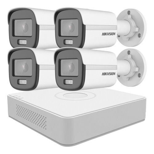 Kit Ip Hikvision Nvr 4ch Poe + 4 Cam Ip 2mp Colorvu Martinez