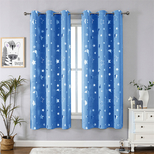 Cortinas Blackout Para Recamara Luna Estrellas 264x243cm,2pz