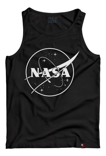 Camiseta Regata Nasa Logo Astronomia Tecnologia Camisa Nerd 