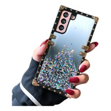 Funda Brillo Degradado Moda Cuadrado Uso Rudo Samsung + Mica