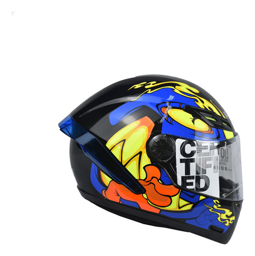 Casco Integral Ich-501_sp Garto Negro Brillant Azul Visor Tr